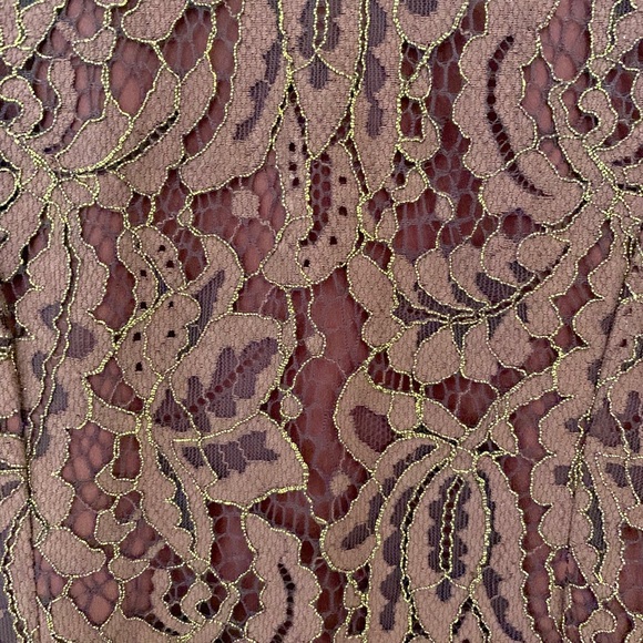 Gold & Red Lace Dress The Population Dress - Picture 4 of 7